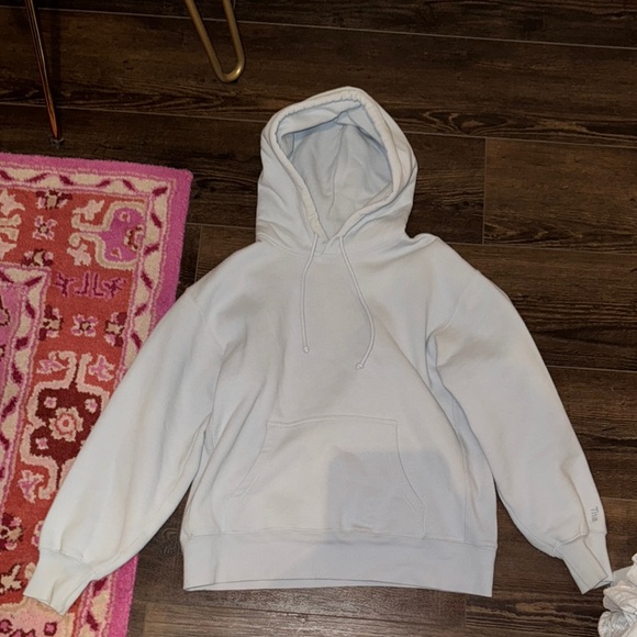 TNA Tops - Aritiza TNA Cozy Boyfriend Light Blue Hoodie